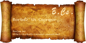 Borbáth Csongor névjegykártya