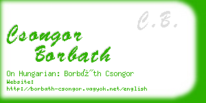 csongor borbath business card